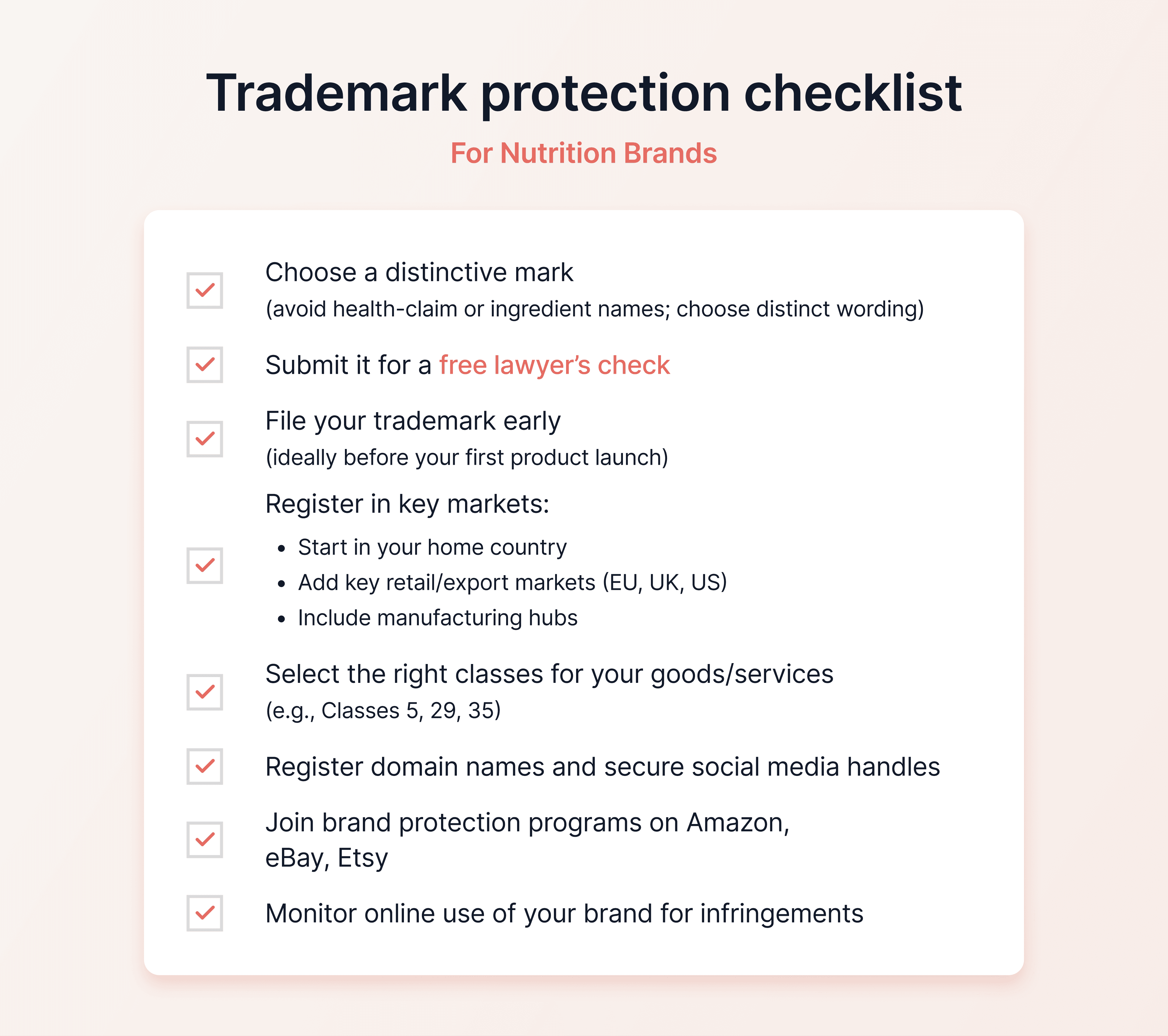 nutrition checklist